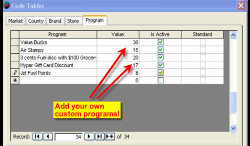 Input template for custom programs.